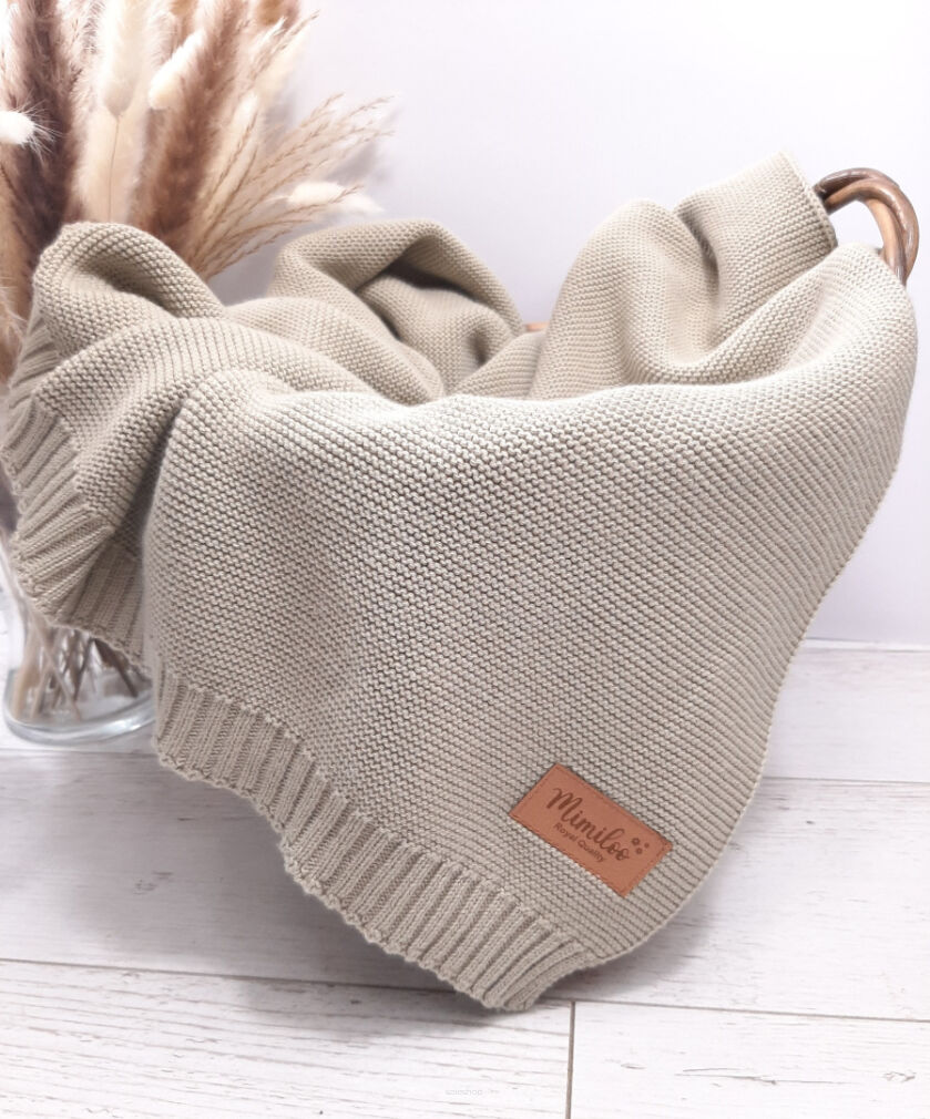 Kocyk niemowlęcy 100% Bawełna 80x100 cm - Beż