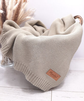 Kocyk niemowlęcy 100% Bawełna 80x100 cm - Beż